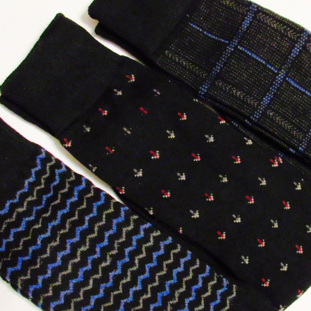 Black Assorted 3 Pack Socks
